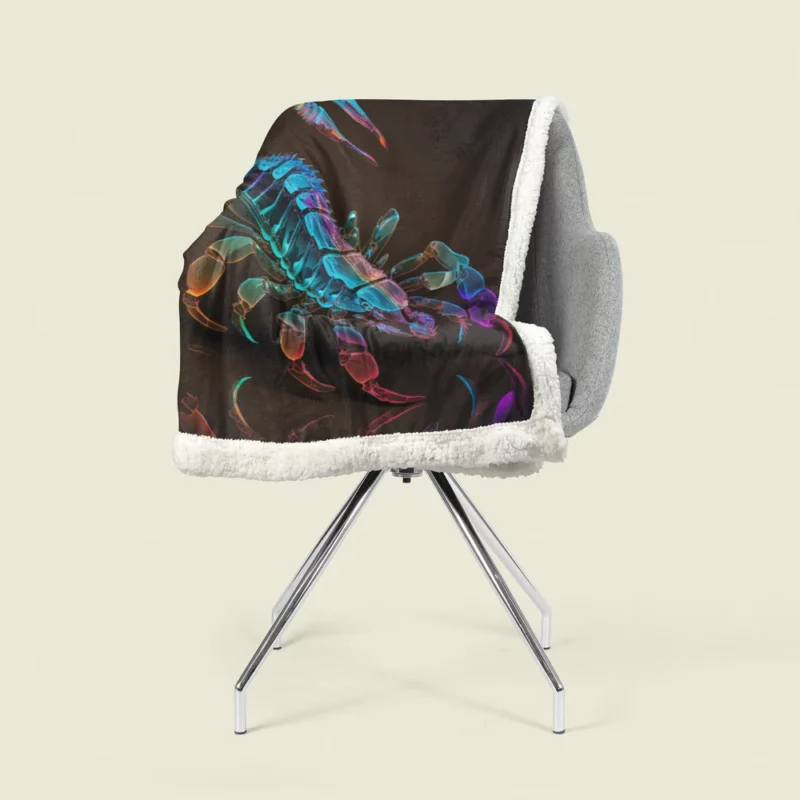 Scorpion on Dark Background Sherpa Fleece Blanket 1