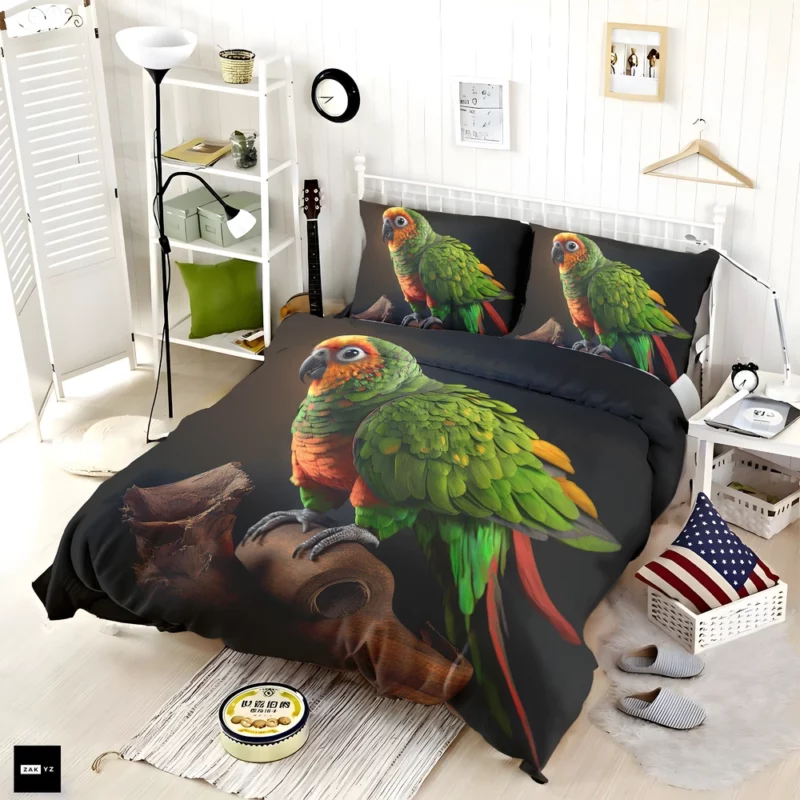 Screaming Sun Conures Nature Palette Bedding Set