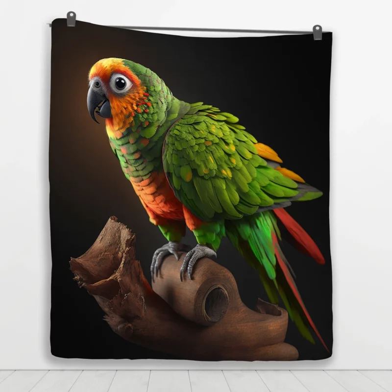 Screaming Sun Conures Nature Palette Quilt Blanket 1