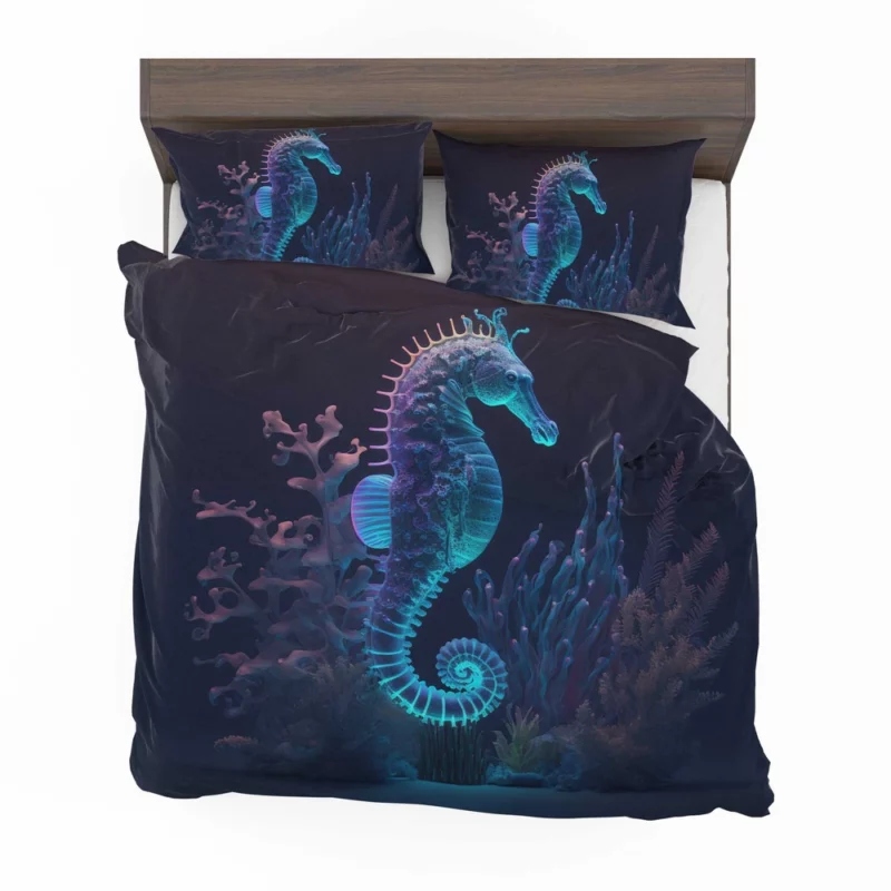 Seahorse Sitting on Coral Reef Bedding Set 2