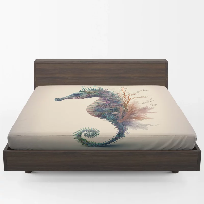 Seahorse Watercolor Illustration Fitted Sheet 1