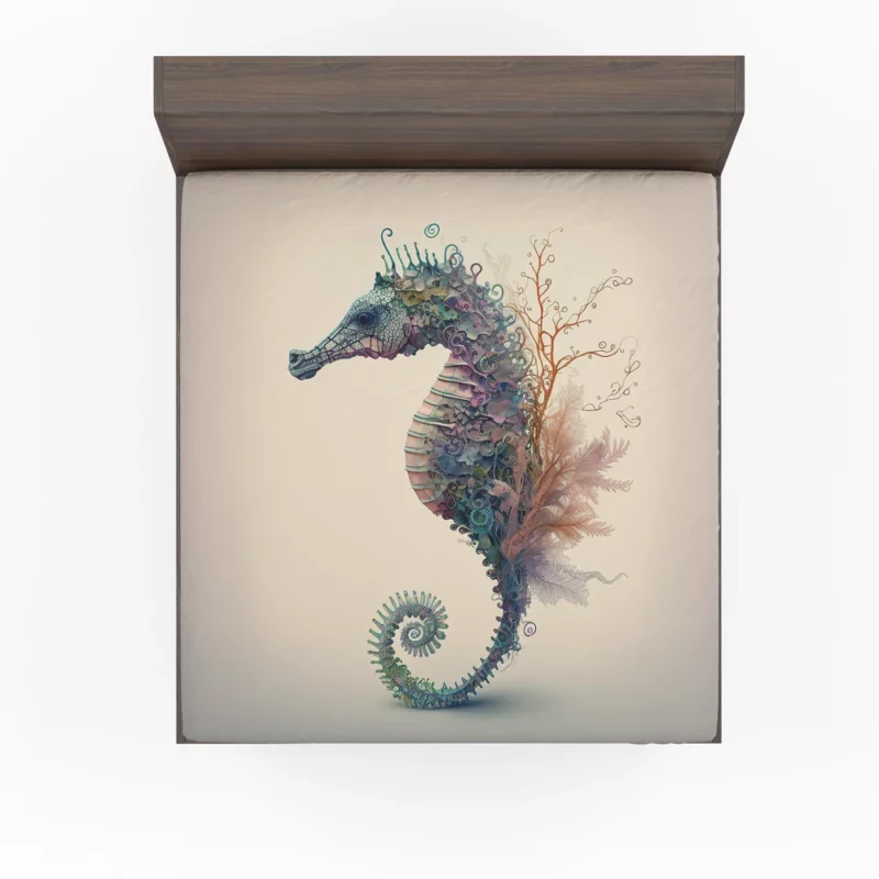 Seahorse Watercolor Illustration Fitted Sheet