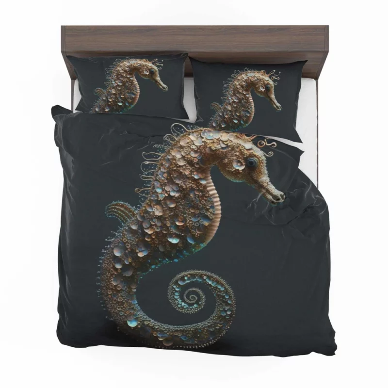 Seahorse With Blue Shell Bedding Set 2