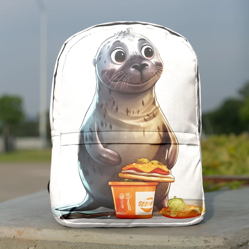 Seal Standing Near Food Minimalist Backpack