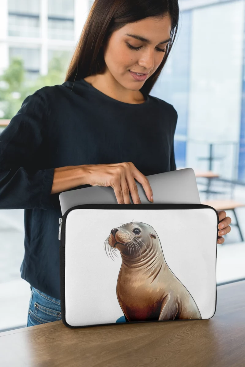 Seal on Rock with Mountain Backdrop Laptop Sleeve 1