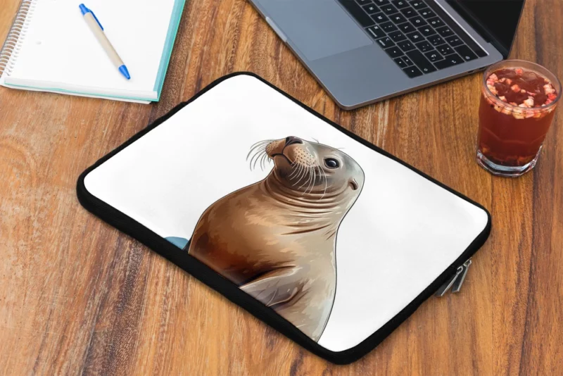 Seal on Rock with Mountain Backdrop Laptop Sleeve 2