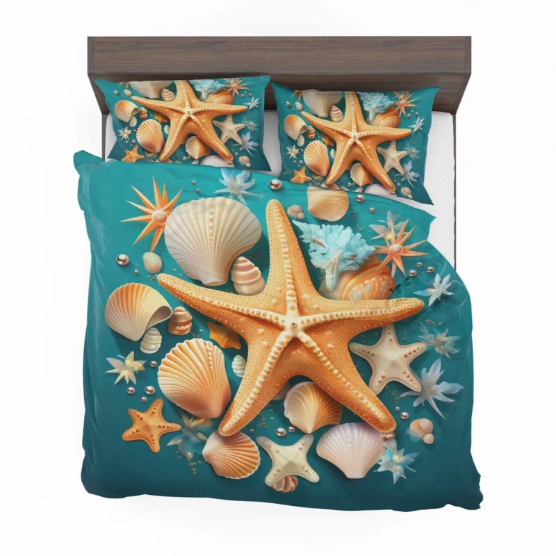 Seaside Starfish Vector Clip Art Bedding Set 2