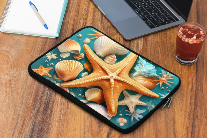 Seaside Starfish Vector Clip Art Laptop Sleeve 2