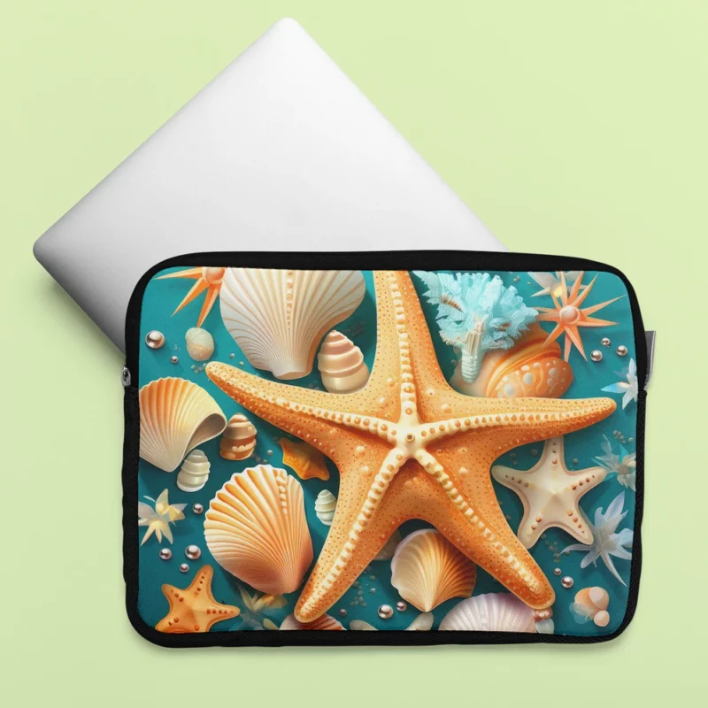 Seaside Starfish Vector Clip Art Laptop Sleeve