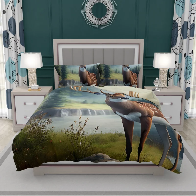 Serene Deer in Nature Bedding Set 2