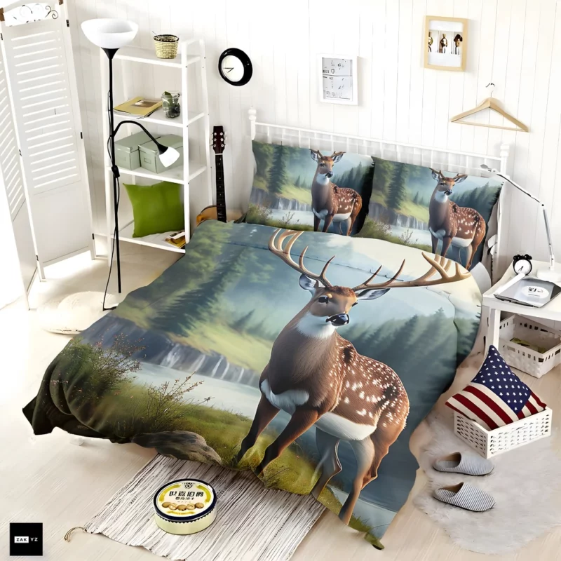 Serene Deer in Nature Bedding Set