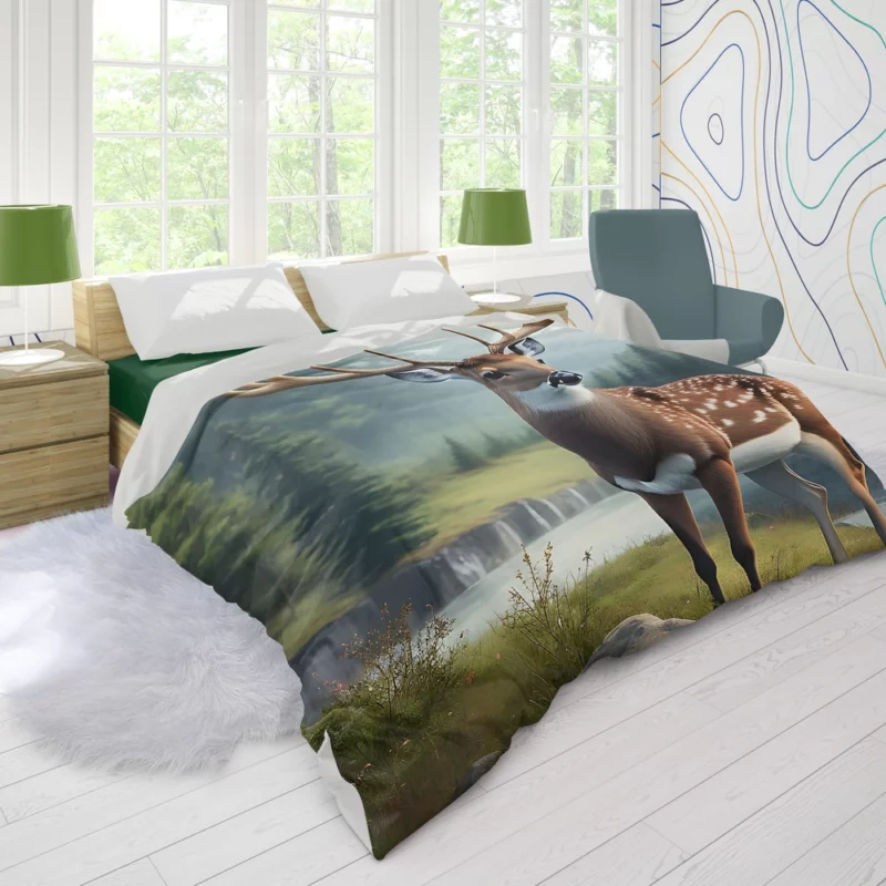 Serene Deer in Nature Duvet Cover