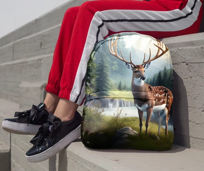 Serene Deer in Nature Minimalist Backpack 1