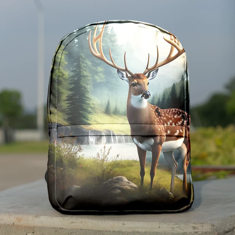 Serene Deer in Nature Minimalist Backpack