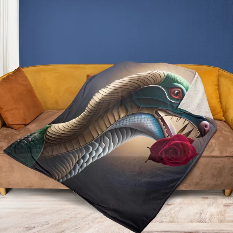 Serpent and Rose Fleece Blanket 1