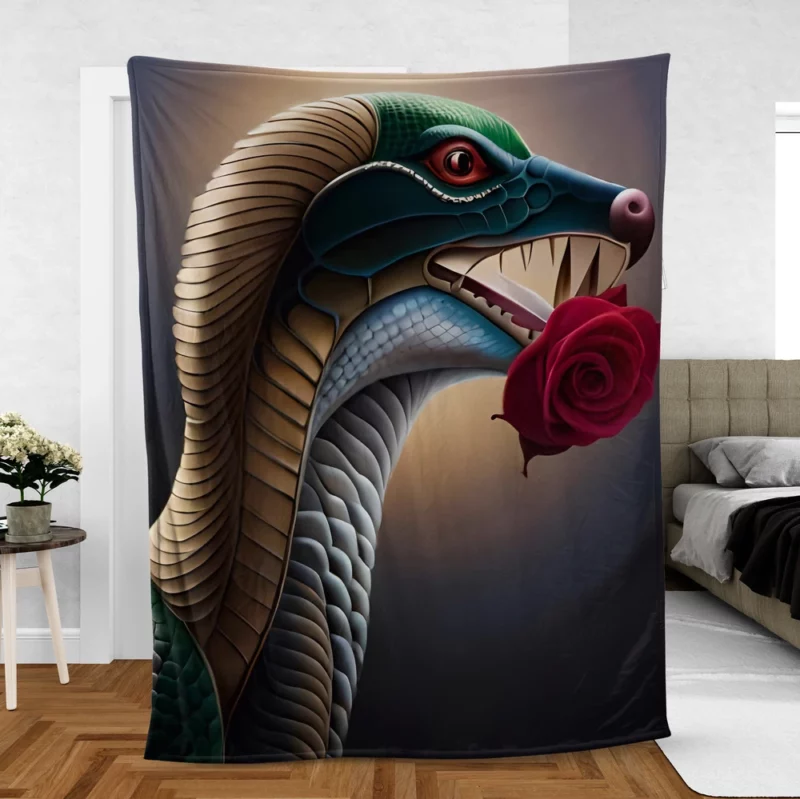 Serpent and Rose Fleece Blanket