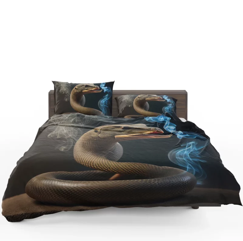 Serpentine Beauty on Black Bedding Set 1