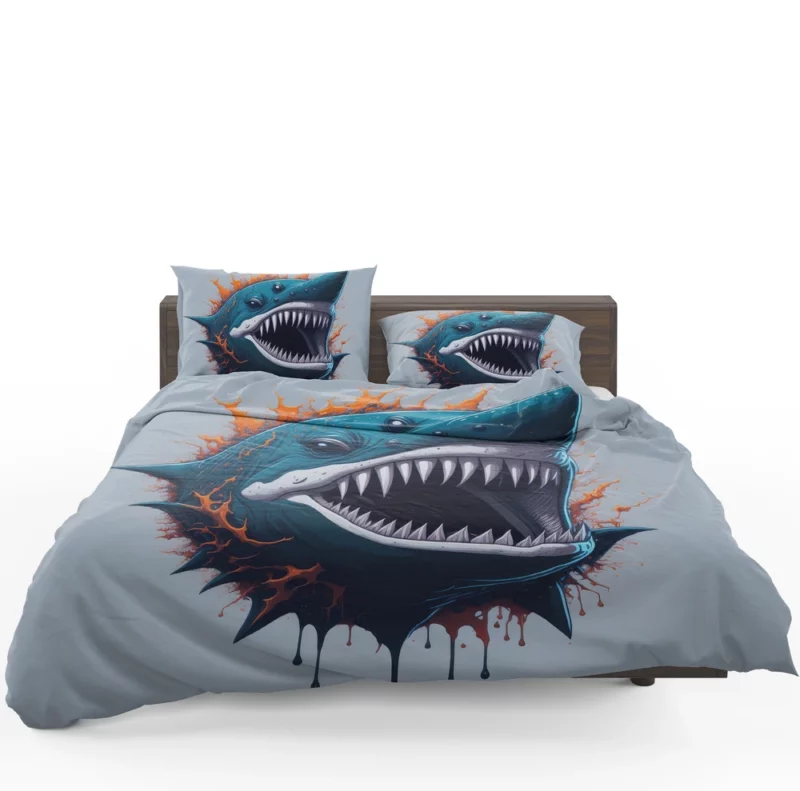 Shark with Blue Tail and Red Spot Bedding Set 1