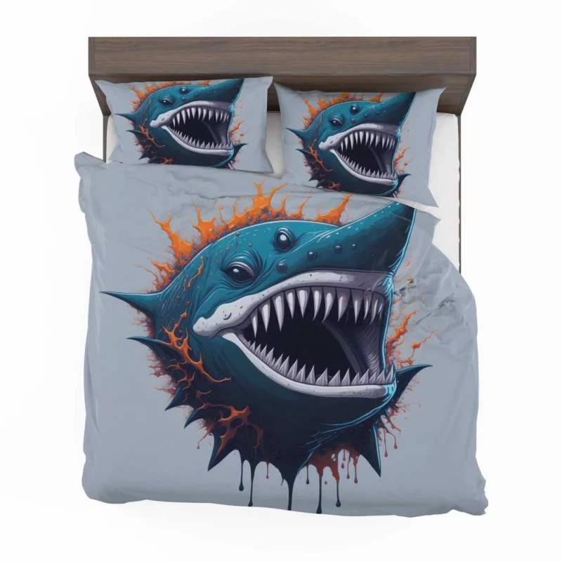 Shark with Blue Tail and Red Spot Bedding Set 2