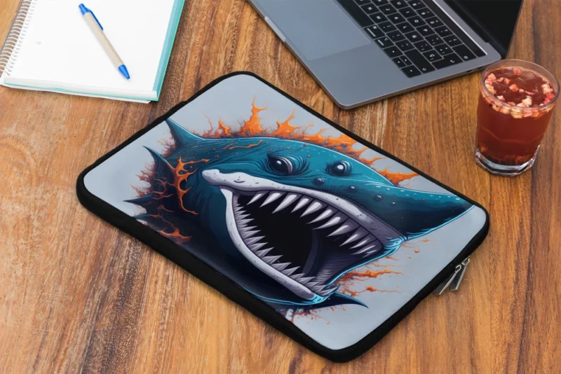 Shark with Blue Tail and Red Spot Laptop Sleeve 2