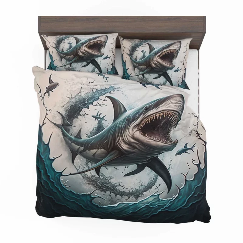 Shark with Open Mouth in Ocean Bedding Set 2