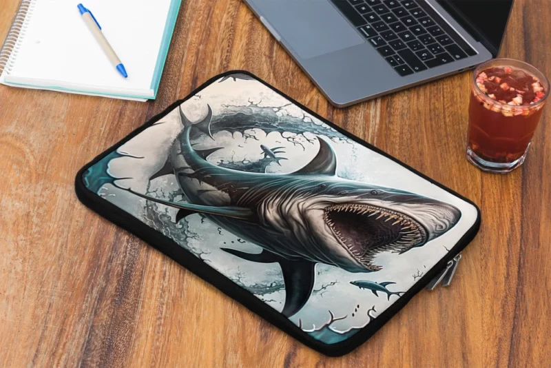 Shark with Open Mouth in Ocean Laptop Sleeve 2