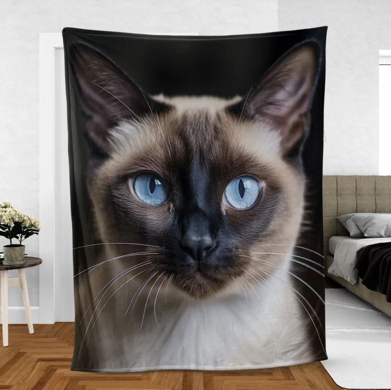 Siamese Cat AI Generation Fleece Blanket