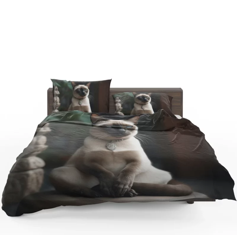 Siamese Cat Meditating Bedding Set 1