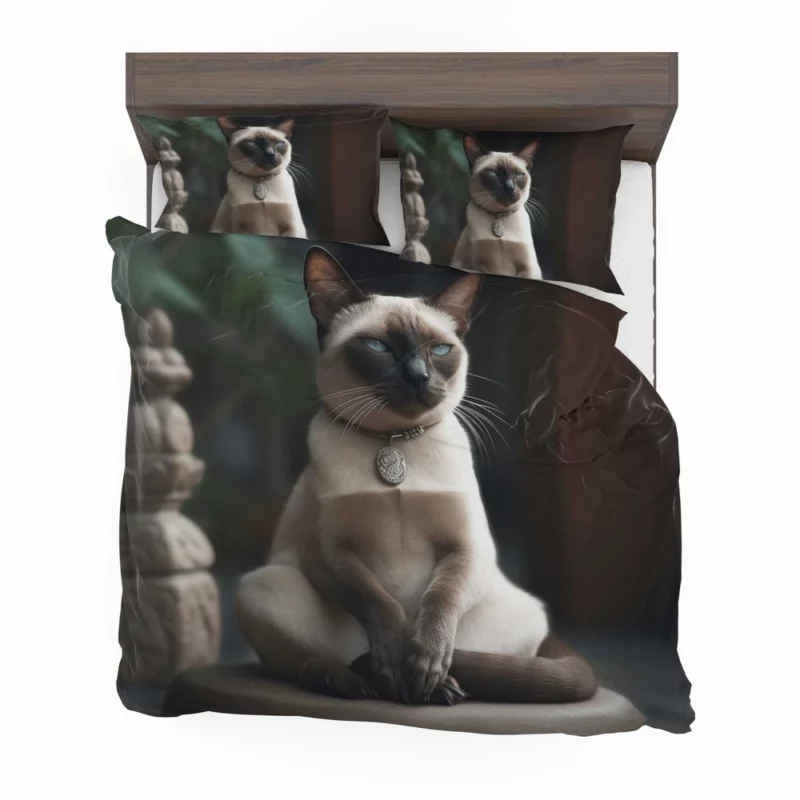 Siamese Cat Meditating Bedding Set 2