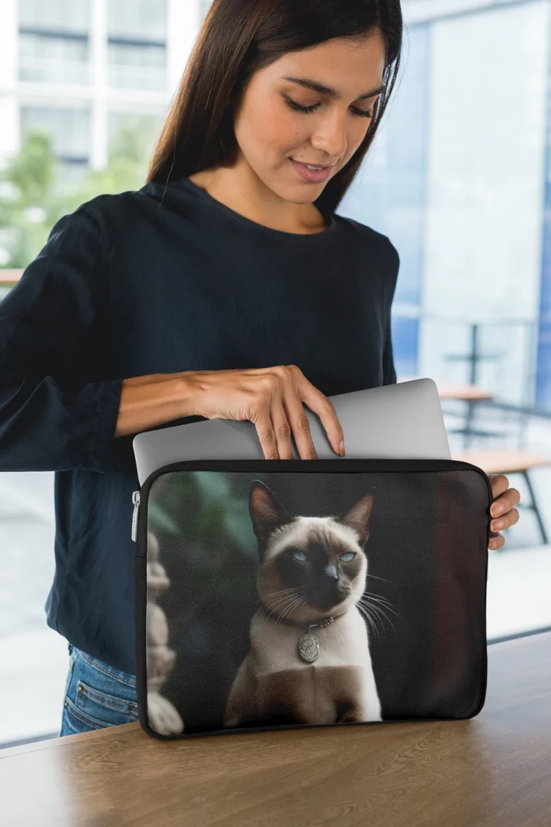 Siamese Cat Meditating Laptop Sleeve 1