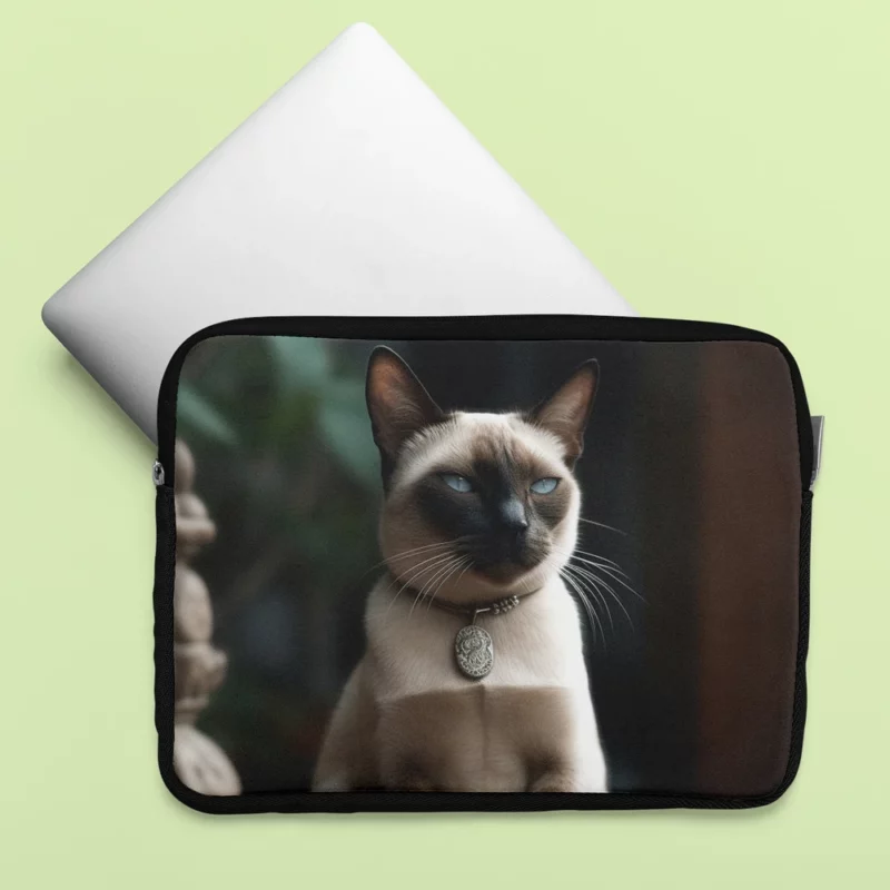 Siamese Cat Meditating Laptop Sleeve