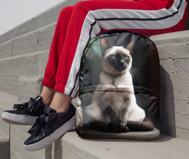 Siamese Cat Meditating Minimalist Backpack 1