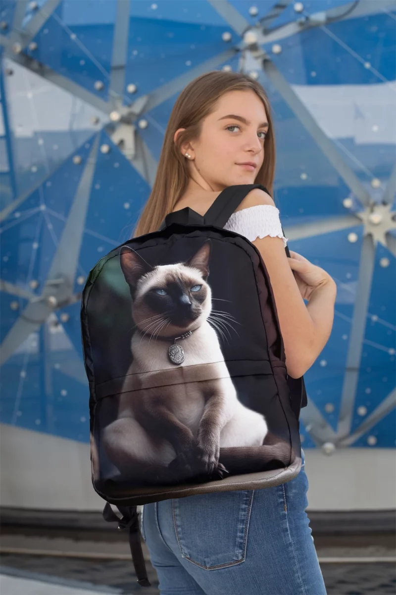 Siamese Cat Meditating Minimalist Backpack 2