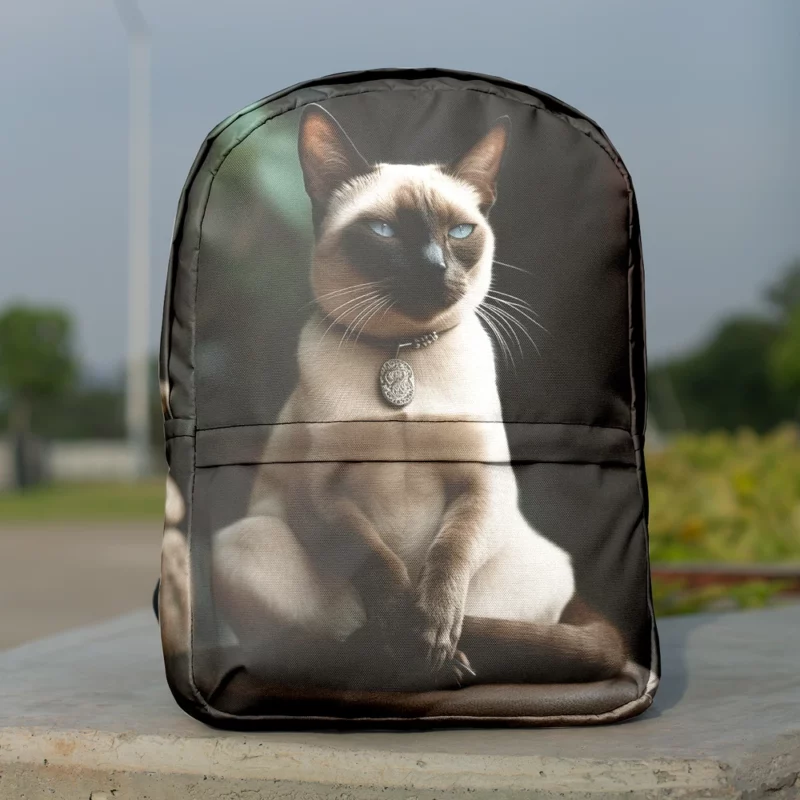 Siamese Cat Meditating Minimalist Backpack