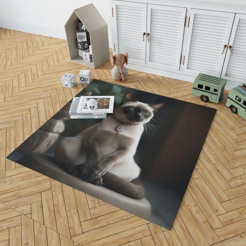 Siamese Cat Meditating Rug 1