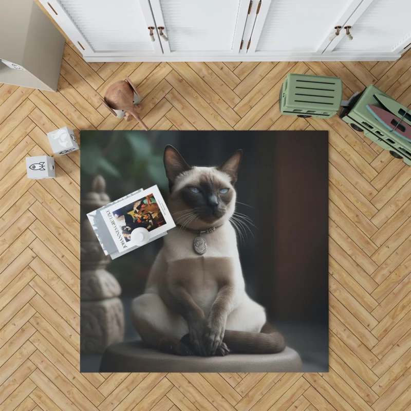 Siamese Cat Meditating Rug