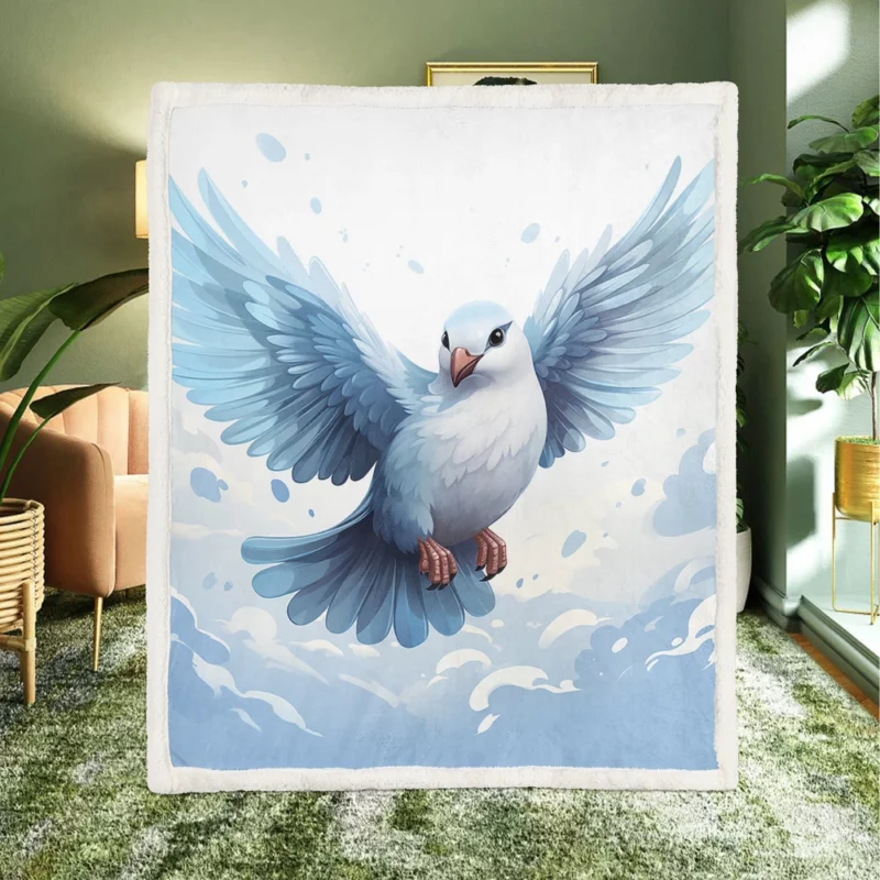 Simple Dove Logo Sherpa Fleece Blanket