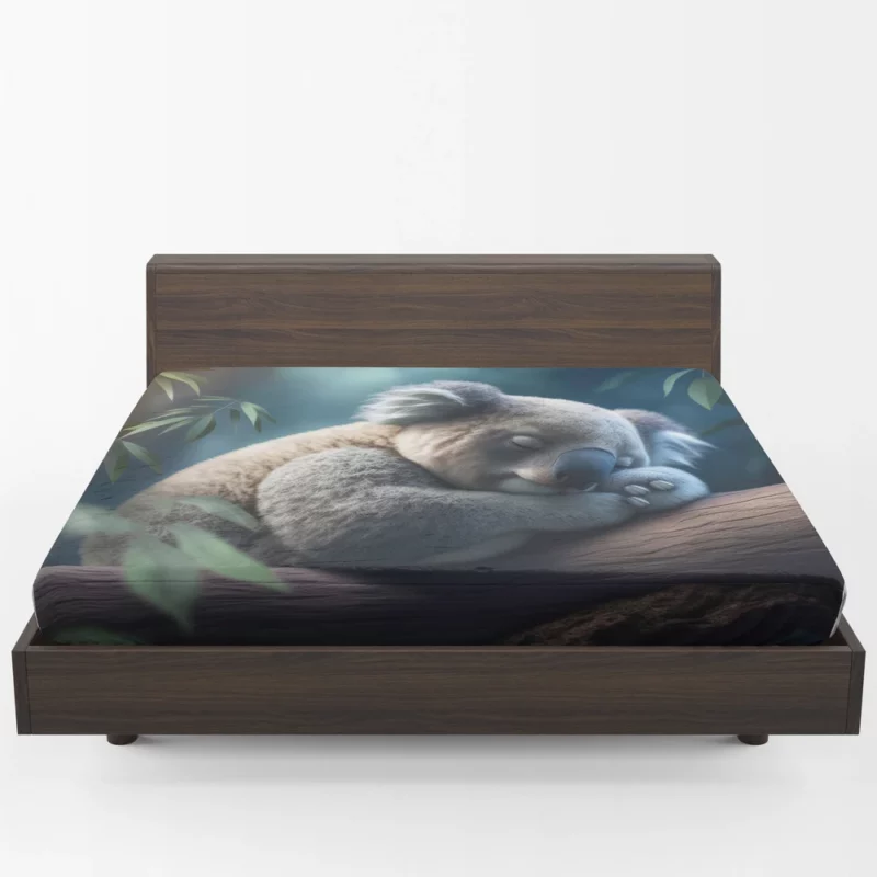 Sleeping Koala Close-Up Fitted Sheet 1