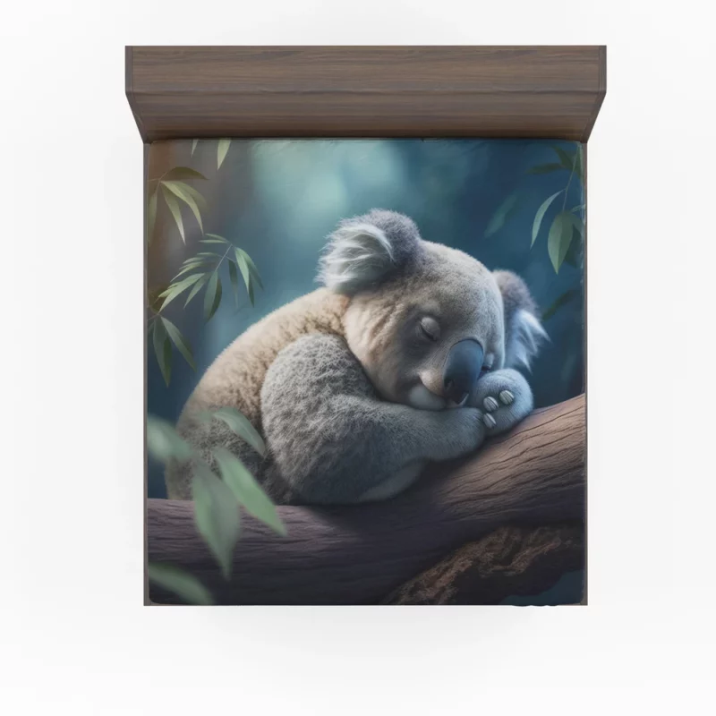 Sleeping Koala Close-Up Fitted Sheet