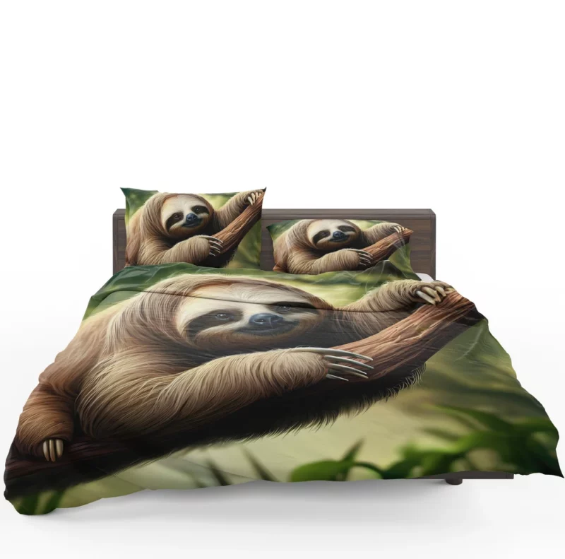 Sloth Lounging on a Branch Bedding Set 1