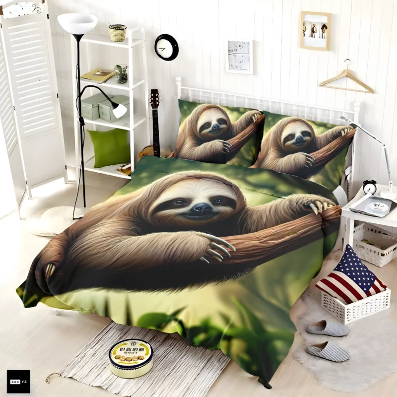 Sloth Lounging on a Branch Bedding Set