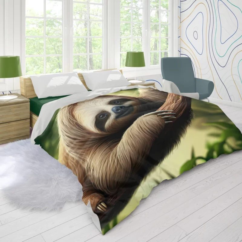 Sloth Lounging on a Branch Duvet Cover