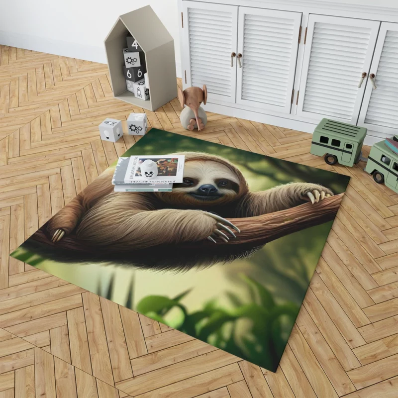 Sloth Lounging on a Branch Rug 1