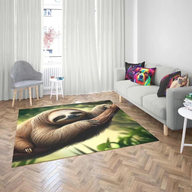 Sloth Lounging on a Branch Rug 2