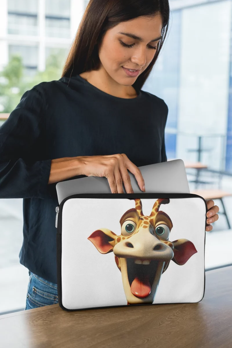 Smiling Giraffe With Flower Laptop Sleeve 1