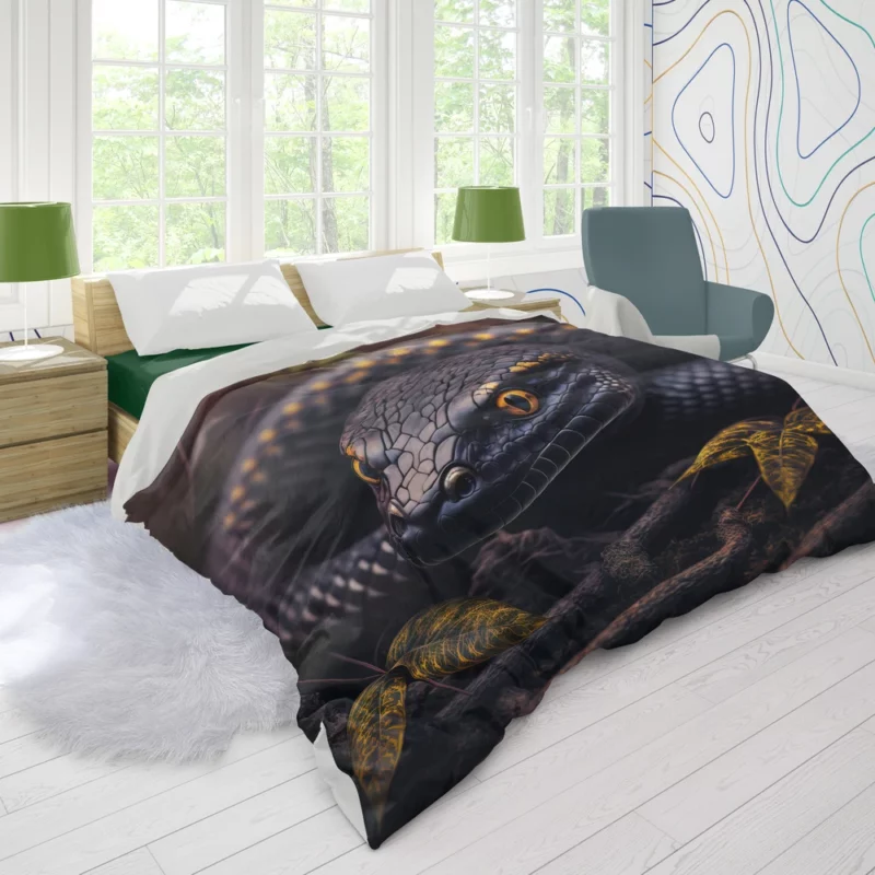 Snake Close Up Portrait Duvet Cover