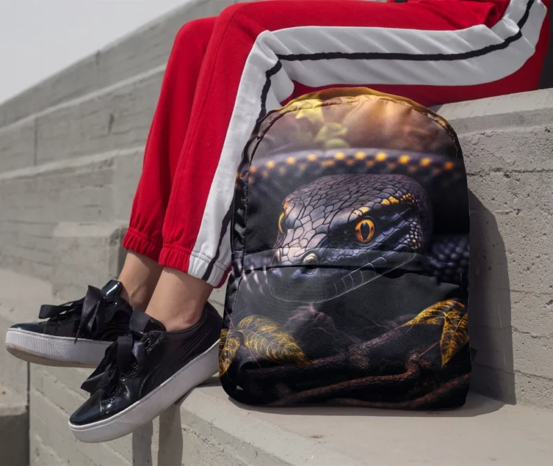 Snake Close Up Portrait Minimalist Backpack 1