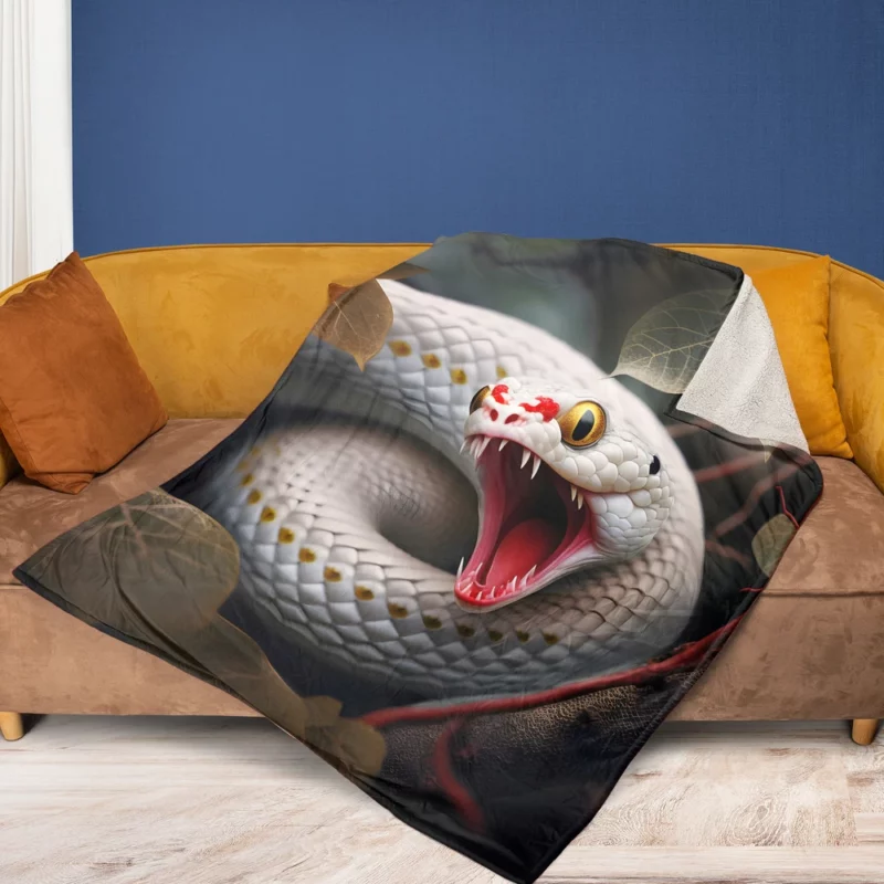 Snake Mysterious Tree Stare Fleece Blanket 1