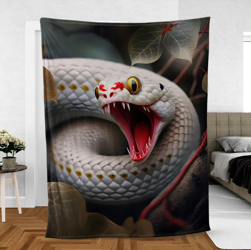 Snake Mysterious Tree Stare Fleece Blanket