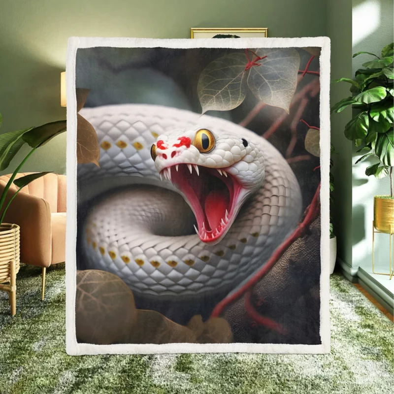 Snake Mysterious Tree Stare Sherpa Fleece Blanket